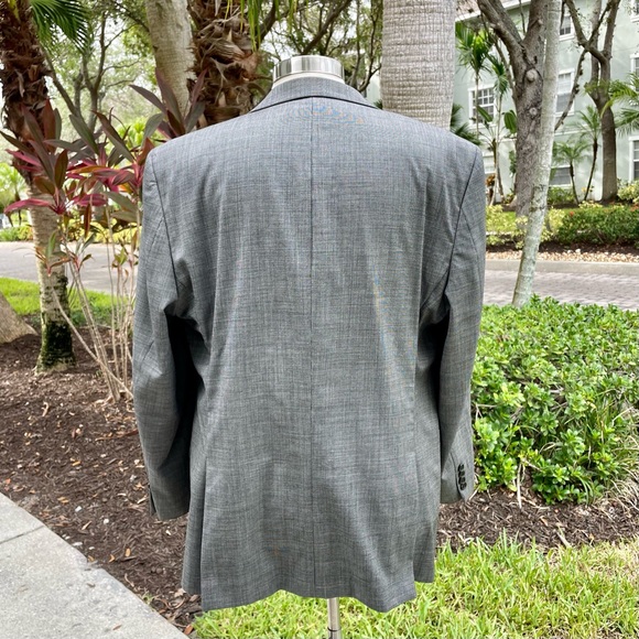 Calvin Klein Gray Wool Blazer Sport Coat Two Button Casual Jacket Size 44R - Picture 7 of 14